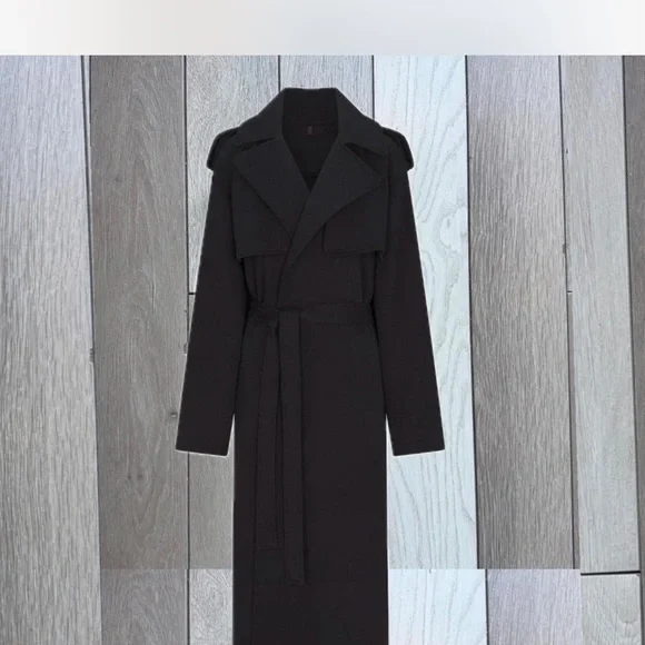 SKIMS OVERSIZED  Black Long Coat - Picture 4 of 4